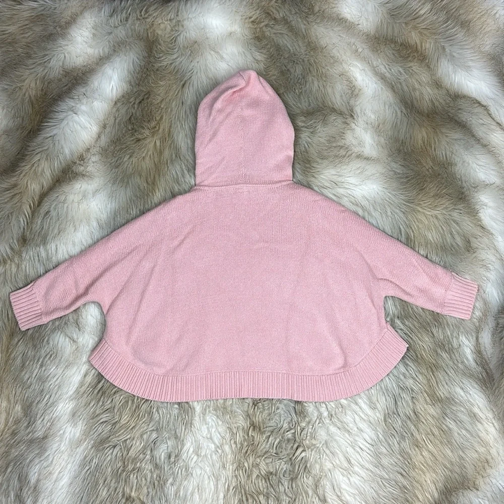 Gap Kids Pink Heart Hooded Poncho Sweater with Ears – Size 5